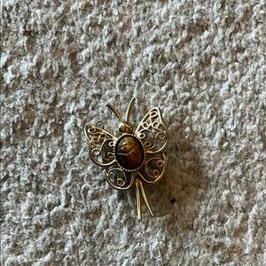 ❤️❤️Sarah Coventry Gold and Brown Butterfly Brooch❤️❤️